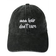 Black Mom Hair Don't Care Cotton Womens Baseball Cap Hat