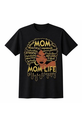 Black Mom Life Graphic T-Shirt for Women, Unisex Classic Fit Tee