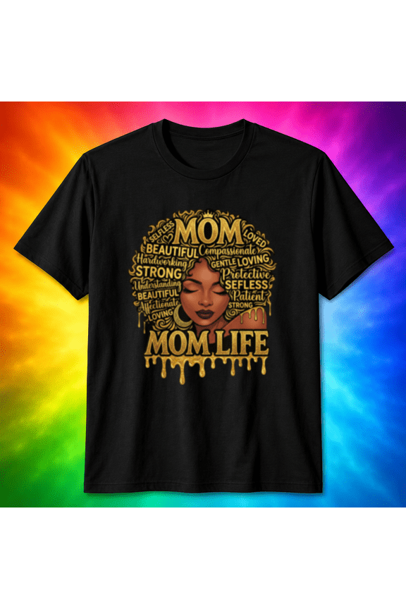 Black Mom Life Queen Afro Motherhood Gift T-Shirt, for men & women, S-5XL
