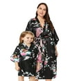 thumbnail image 1 of Black Mommy and Me Robes, Floral, Satin Feel, 1 of 8