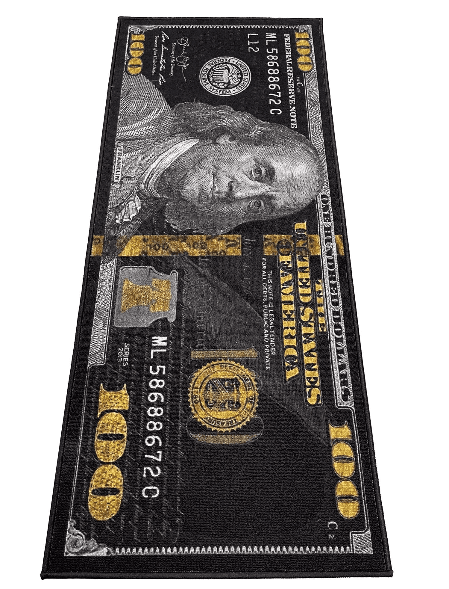 Black Money Rugs 100 Dollar Bill Area Rug Door Mat Runner for Living ...