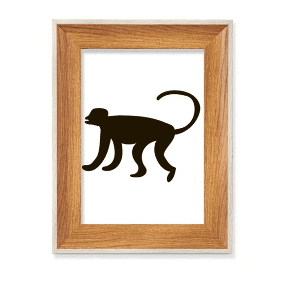 Black Monkey Animal Portrayal Desktop Wooden Photo Frame Display Picture Art Painting Multiple Sets