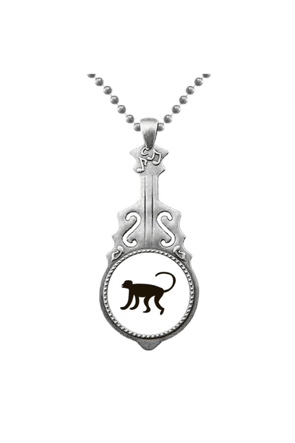 Black Monkey Animal Portrayal Pendant Jewelry Music Guitar Torque Hangtag
