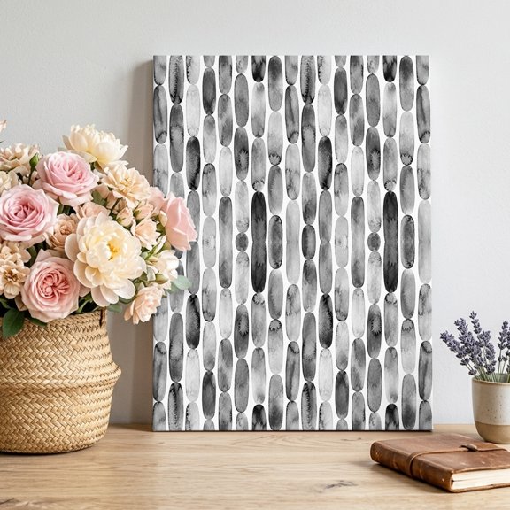 Black Monochrome Sketch Canvas Wall Art for Living Room, Modern Abstract Geometric Minimalist Stripes Poster Print Painting for Bedroom Office Home Decoration Wall Pictures Prepare To Hang 8"x10"