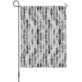 Black Monochrome Sketch Garden Flags For Outdoor, Modern Abstract Geometric Minimalist Stripes Small Double Side Yard Flags Weather Proof Garden Decor for Lawn Outside Holiday 12 x 18 Inches