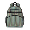 thumbnail image 1 of Blue and Orange Geometric Pattern Backpack for School,Cute School Bag,Schoolbag with Adjustable Shoulder Straps & Padded Back,15.25"x11.5"x5.25", 1 of 5