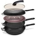 thumbnail image 1 of Black Monster Cooker 5-in-1 Functions, Frying pan, Grill pan, Double Sided Frying Pan, Pot, Steamer, It is Changeable and Transformed and Superior Nonstick Function Premium Cookware Set, 1 of 6
