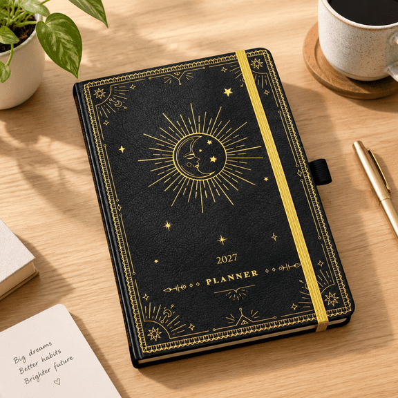Black Moon 2027 Weekly Monthly Planner Jan 2027 Dec 2027 8.5x6.02in