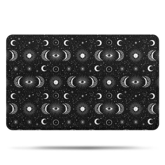 Black Moon Eye Pattern Bathroom Rugs Mat,Non Slip Microfiber Bathroom Rug,Rubber Backing,Soft Bathroom Mats for Bathroom Floor,Tub and Shower,20x32in(50x80cm)
