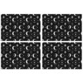 thumbnail image 1 of Black Moon Skull Pattern Summer Placemats Table Placemats Set Of 4-Linen Kitchen Washable Placemats Table Mats 11.8"x17.7" Non-Slip Heat Resistant, 1 of 6