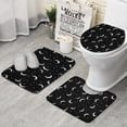 thumbnail image 1 of Black Moon Star Pattern Bathroom Rugs Sets 3 Piece,Toilet Cover Set,Absorbent Non Slip Bathroom Mats Sets with U-Shaped Contour Rug Toilet Rug Set, 1 of 5