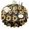 thumbnail image 1 of Black Moon Sunflower Pattern Round Tablecloth 60"x60",Wrinkle Wipeable Table Cloth for Kitchen Dining Room Picnic Patio Party, 1 of 6