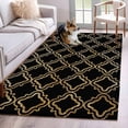 thumbnail image 1 of Black Moroccan Area Rugs 4'x6', Washable Small Throw Rugs for Office Bathroom, Geometric Abstract Art Modern Indoor Outdoor Rug Non-Slip Low Pile Carpet Runner Reversible Floor Mats, 1 of 8