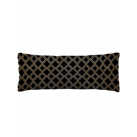 Black Moroccan Body Pillow Cover 20 x 60 Inch Decorative Pillow Cover Geometric Abstract Art Modern Lumbar Pillowcase Seasonal Rectangle Cushion Case for Couch Sofa Bed Living Room