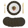 thumbnail image 1 of Black Moroccan Round 13 Inch Placemats Set of 6, Geometric Abstract Art Modern HeatResistant Non Slip Place Mats for Dining Table, Wipeable Braided Kitchen Table Mats for Housewarming, 1 of 9