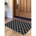 thumbnail image 1 of Black Morocco Door Mat&nbsp;Indoor Outdoor Entrance,Non Slip Small Rug for Kitchen Bathroom Entryway Rug,Boho Modern Minimalist Abstract Geometric Washable Doormat Floor Mat 18x30 Inch, 1 of 8
