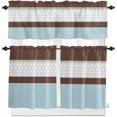 thumbnail image 1 of Black Morocco Kitchen Curtains, Grey Striped Middle Century Patterned 3-Piece Kitchen Curtain Valance and Tiers Set 36 Inch Length, Rod Pocket Half Window Curtains for Cafe Living Room Bathroom, 1 of 6