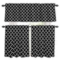 thumbnail image 1 of Black Morocco Kitchen Curtains Sets for Windows 36 Inch Length, Boho Modern Minimalist Abstract Geometric Rod Pocket Window Treatments Tier Curtains and Valances Set for Bedroom/Bathroom, 1 of 8