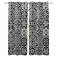 thumbnail image 1 of Black Morocco Kitchen Curtains Traditional Tribal Abstract Geometric Art Cafe Short Curtains for Bathroom Blackout Window Curtain Small Window Treatment Drapes for Bedroom Living Room 27.5"x39"x2, 1 of 9