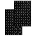 thumbnail image 1 of Black Morocco Kitchen Dish Towels for Drying Dishes Set of 2, Geometric Leaf Diamond Lattice Abstract Waffle Weave Microfiber Hand Tea Bathroom Towels Quick Dry & Absorbent Towel 15.7x23.6, 1 of 7