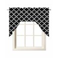 thumbnail image 1 of Black Morocco Kitchen Swag Valances for Windows, Boho Modern Minimalist Abstract Geometric Swag Valances Curtains for Living Room, Rod Pocket Window Treatments for Bathroom, Bedroom, Cafe, 56"x36", 1 of 6