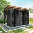 thumbnail image 1 of Black Morocco Outdoor Curtains for Patio Waterproof,Windproof Privacy Curtains with Weighted Bottom,Geometric Leaf Diamond Lattice Abstract Outside Drapes for Picnic Garage Yard 54"x108" 1 Panel, 1 of 8