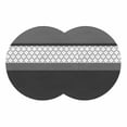 thumbnail image 1 of Black Morocco Round 15 Inch Placemats Set of 2, Grey Striped Middle Century Patterned HeatResistant Non Slip Place Mats for Dining Table, Wipeable Braided Kitchen Table Mats for Housewarming, 1 of 9