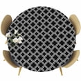 Black Morocco Round Tablecloth 45-54 Inch Round Fitted Table Cloth with ...