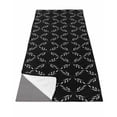 thumbnail image 1 of Black Morocco Yoga Towel for Hot Yoga Non Slip, Geometric Leaf Diamond Lattice Abstract Yoga Mat Towel Absorbent Yoga Sweat Towels Microfiber Hot Yoga Blanket for Bikram Pilates 26"x74", 1 of 7