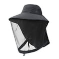 thumbnail image 1 of Black Mosquito Net Sun Hat, Beekeeper Hat with Head Net, Outdoor Bug Proof Mesh Hat for Hiking Camping, 1 of 4