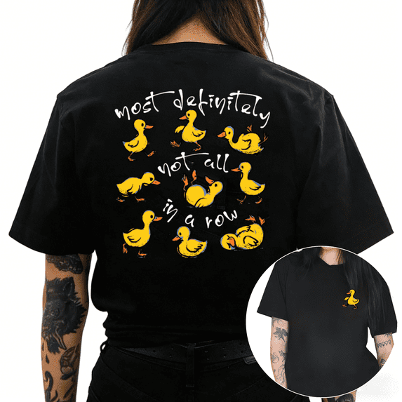 Black Most Definitely Not All In A Row Cute Ducks Funny Duck Lover ...