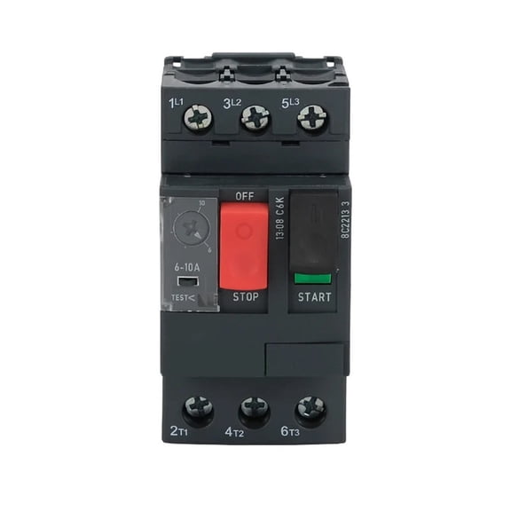 Black Motor Circuit Breaker Switch Button Protection Switch GV2ME10C 4-6.3A