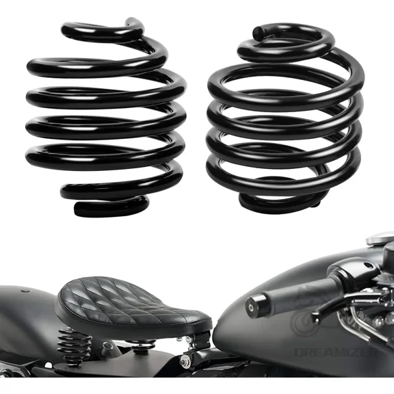 Black Motorcycle Barrel Coiled Solo Seat Spring Bracket Hardware Mount Kit For Bobber Chopper Custom