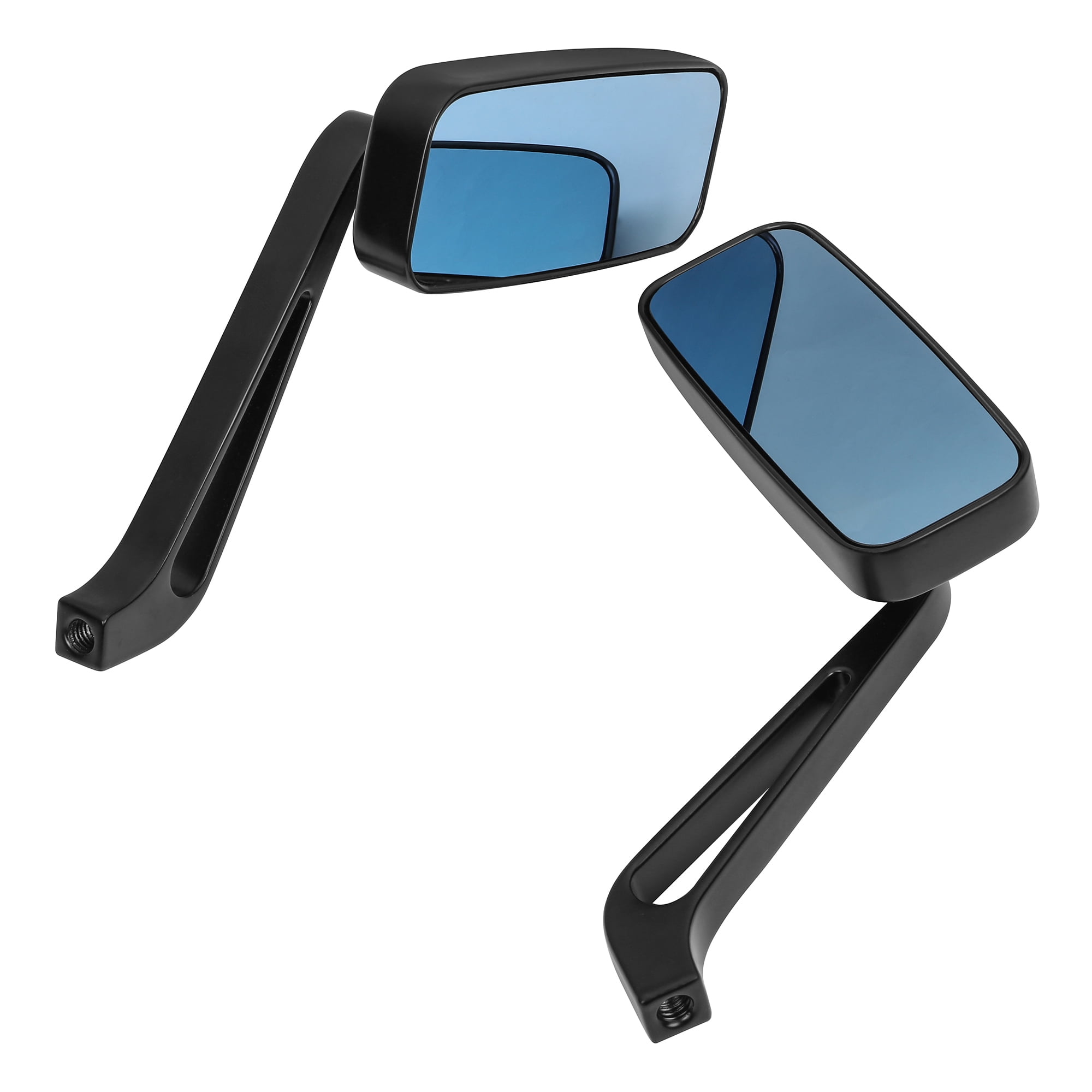 Black Motorcycle Rectangle Rear View Mirrors, Degrees Adjustable