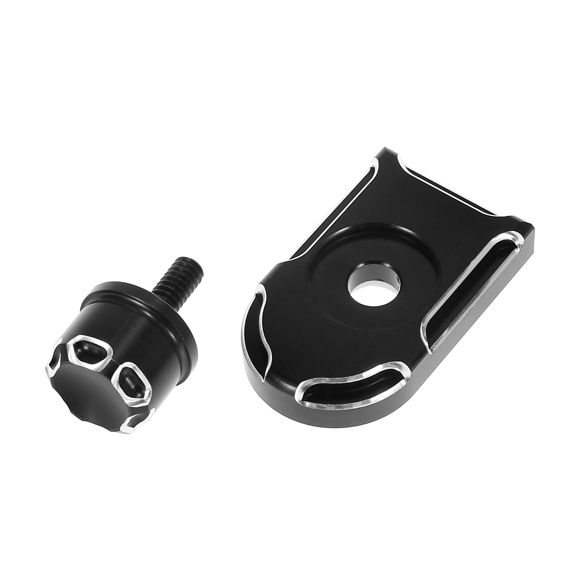 Black Motorcycle Seat Mount Bolt Screw Tab Cover Kit for Harley