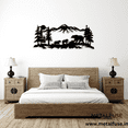 Black Mountain Bear Family Metal Wall Art Wall Hanging Decor for