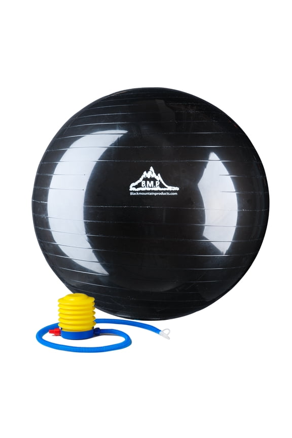 Mountain Products 2000lbs Static Strength Exercise Stability Ball with Pump, 65cm Black