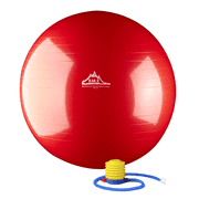 Black Mountain Products 2000lbs Static Strength Exercise Stability Ball with Pump, 65cm Red