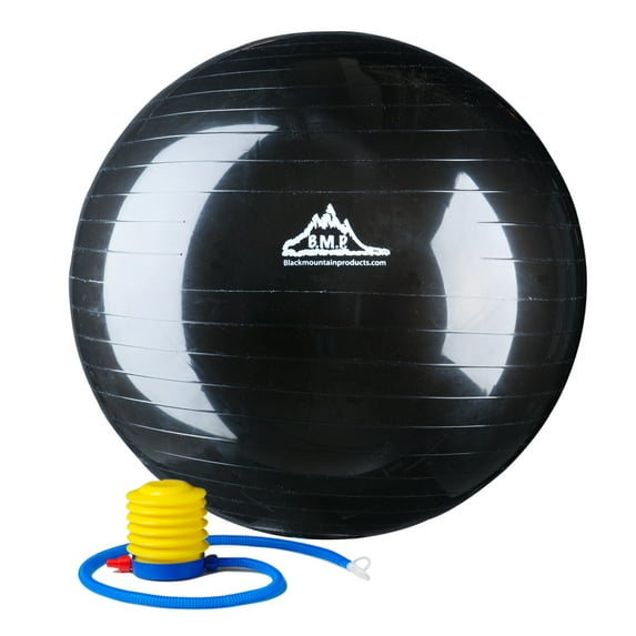 Black Mountain Products 2000lbs Static Strength Exercise Stability Ball with Pump, 75cm Black