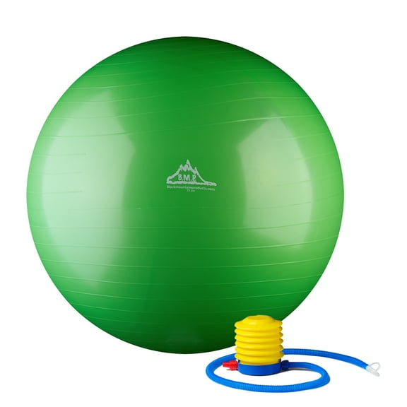 Black Mountain Products 2000lbs Static Strength Exercise Stability Ball with Pump, 75cm Green