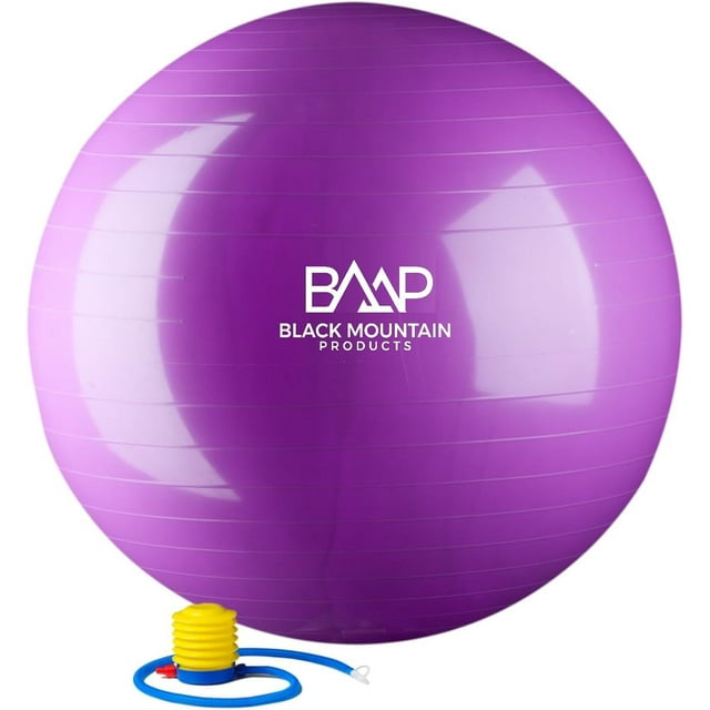 Black Mountain Products Exercise Stability Yoga Ball, Foot Pump, Ball