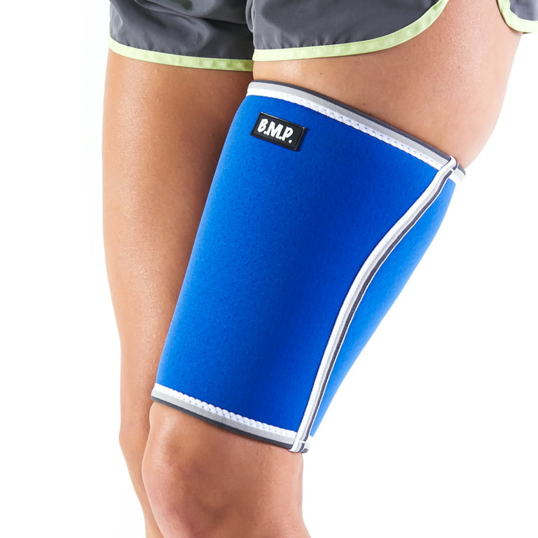 Black Mountain Products Extra Thick Warming Blue Thigh Brace / Thigh  Compression Sleeve - Blue, Medium