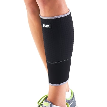 Black Mountain Products Extra Thick Warming Calf Compression Sleeve - Therapeutic Warming Sensation - Black, Large