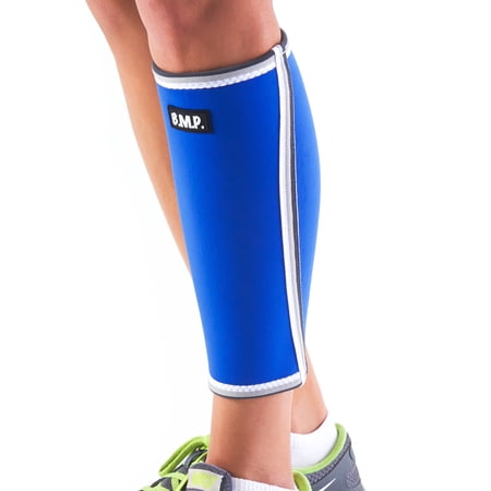 Black Mountain Products Extra Thick Warming Calf Compression Sleeve - Therapeutic Warming Sensation - Blue, Medium