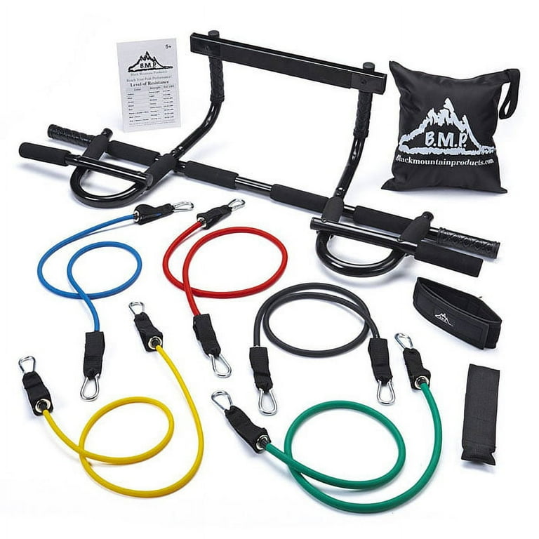 Black Mountain Products Heavy Duty Chin Up Bar and Stackable Resistance Bands Walmart
