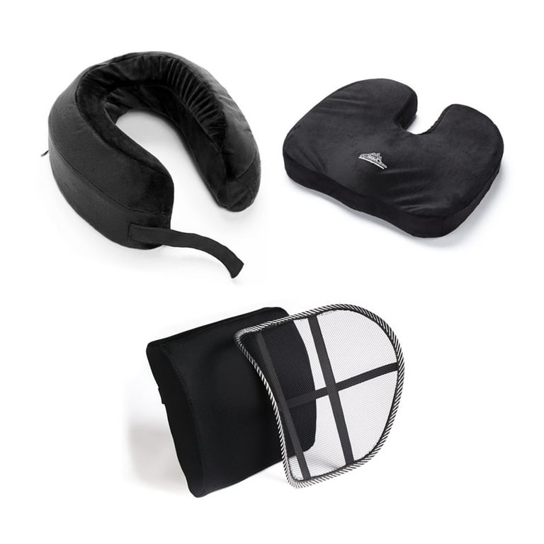 Black Mountain Products Orthopedic Seat Cushion Back Support and Neck Pillow Combo