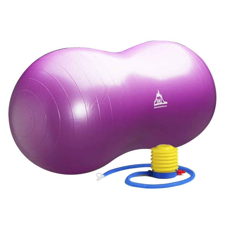 Black Mountain Products Peanut Stability Ball with Pump 1000 Lb. Static Weight Capacity Purple