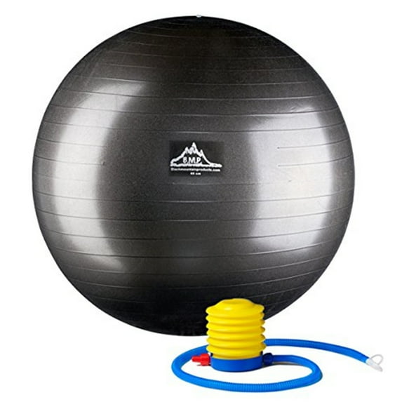 Black Mountain Products Professional Grade Stability Ball - Pro Series 1000lbs Anti-burst 2000lbs Static Weight Capacity, 65cm Black