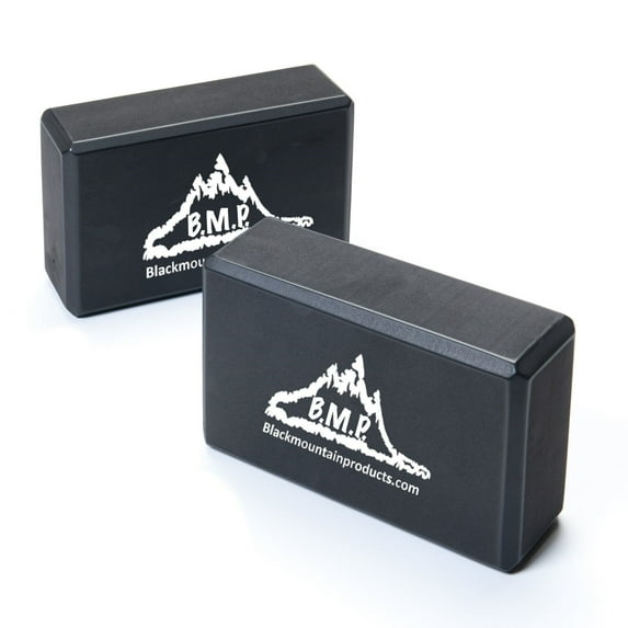 Black Mountain Products Set of Two Yoga Blocks 4" x 6"x 9" Black
