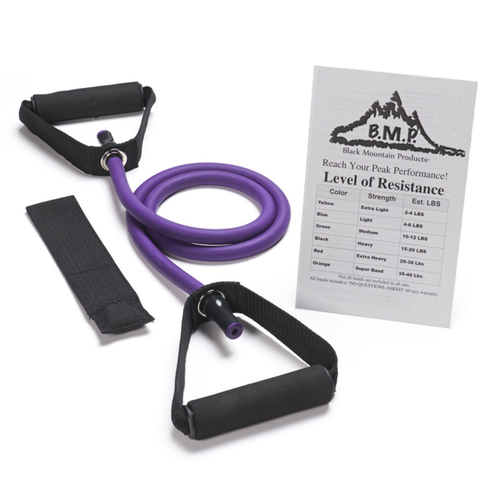 Black Mountain Products Single Resistance Band with Door Anchor and Starter  Guide Included, Blue 